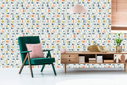 Wallpaper For The Kitchen - Apples And Leaves