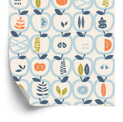 Wallpaper For The Kitchen - Apples And Leaves