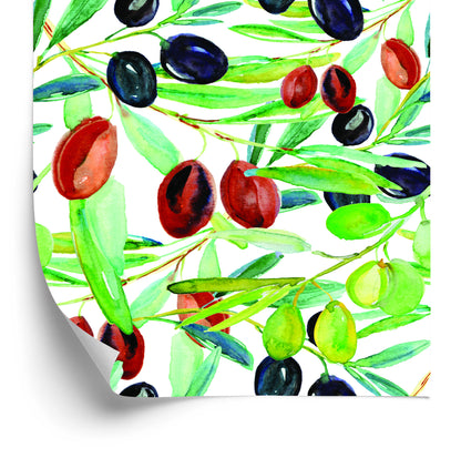 Wallpaper Branches With Fruit Greenery For Kitchen