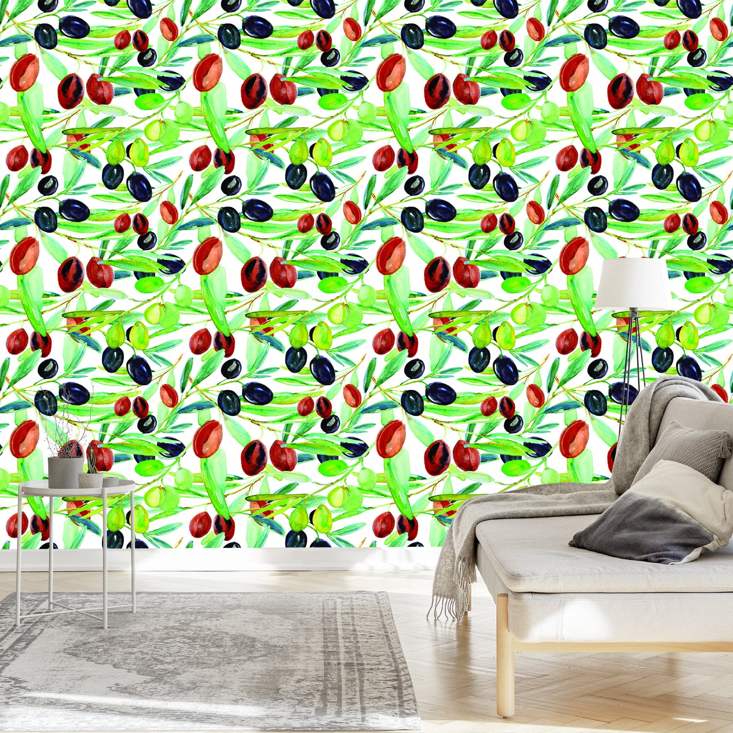 Wallpaper Branches With Fruit Greenery For Kitchen