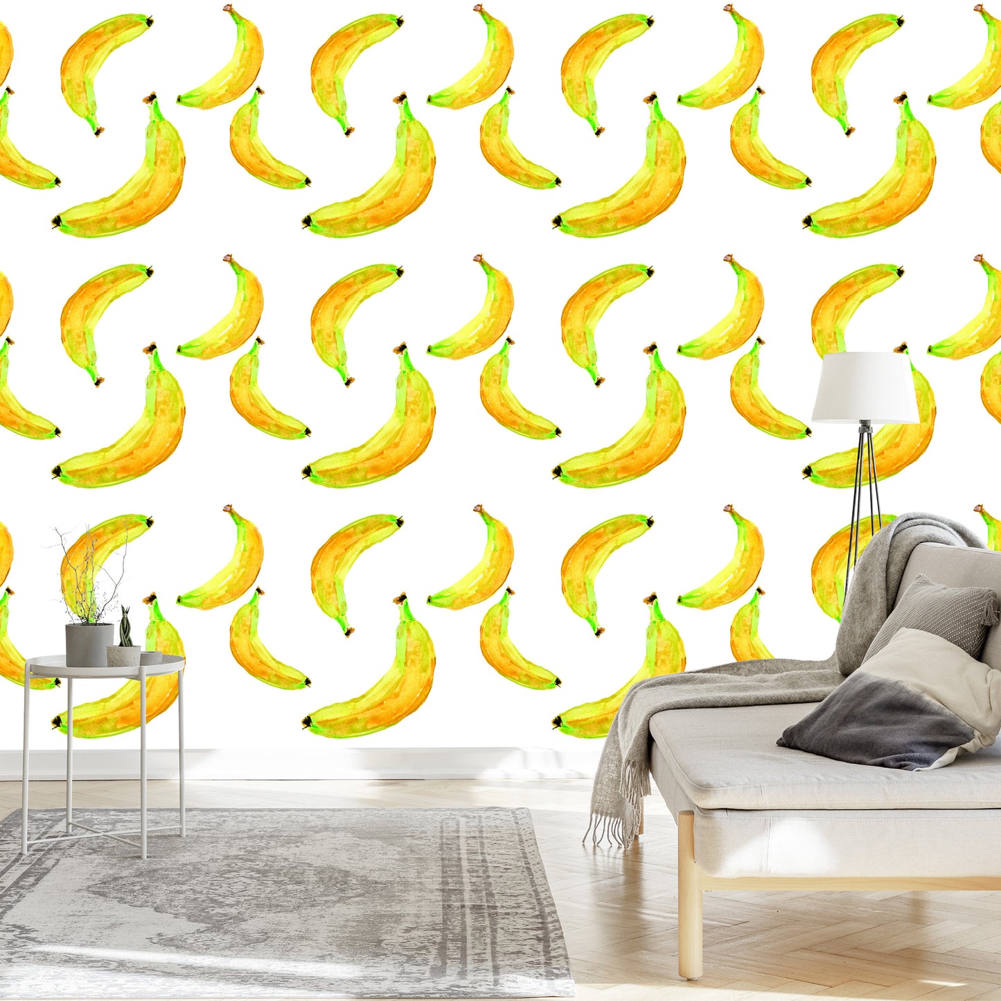 Wallpaper With Fruit Bananas For Kitchen Dining Room