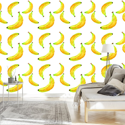 Wallpaper With Fruit Bananas For Kitchen Dining Room