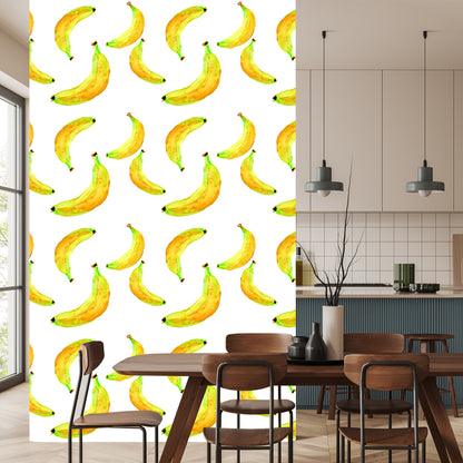 Wallpaper With Fruit Bananas For Kitchen Dining Room