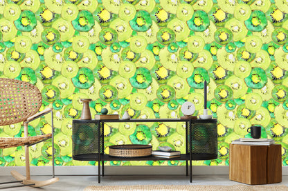 Wallpaper Kiwi Fruit. Green. Kitchen