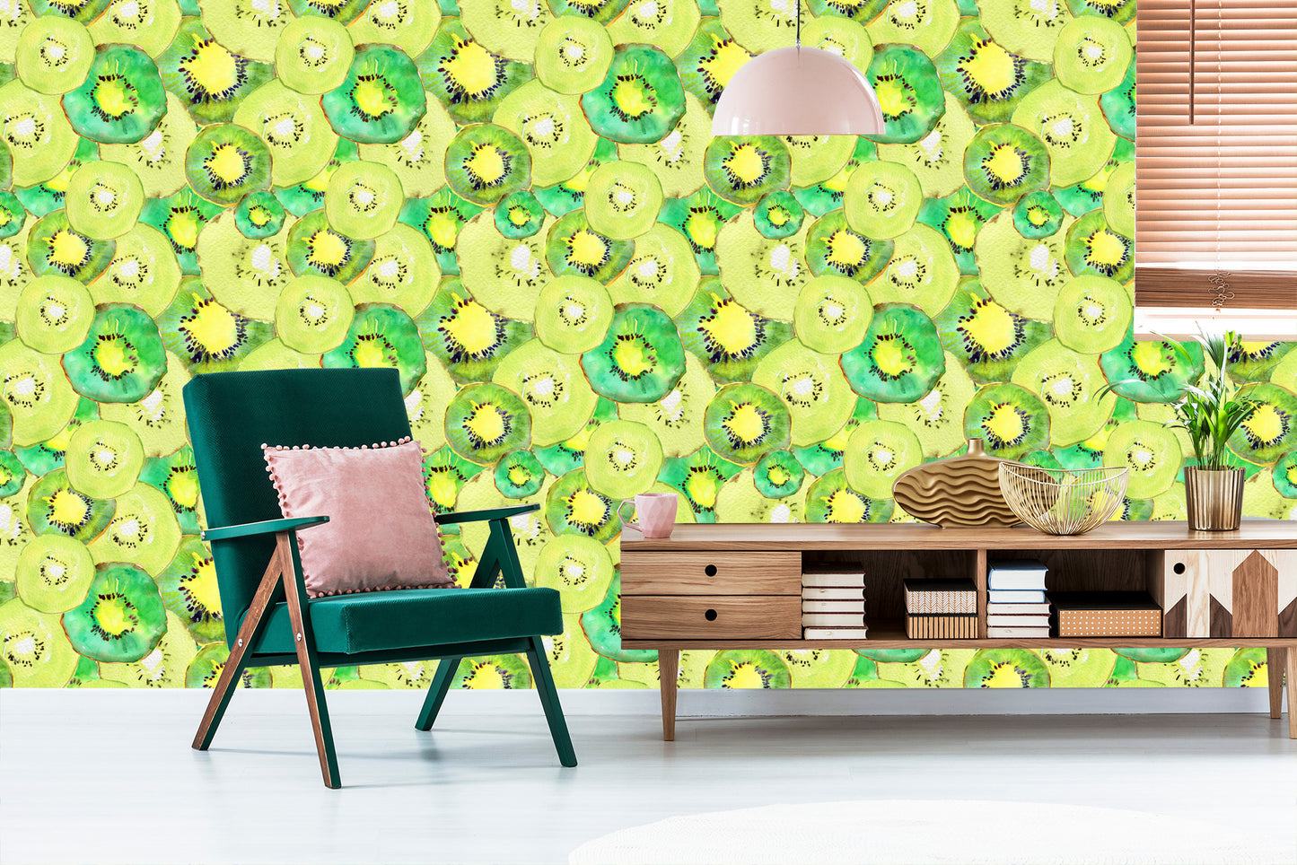 Wallpaper Kiwi Fruit. Green. Kitchen