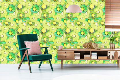 Wallpaper Kiwi Fruit. Green. Kitchen