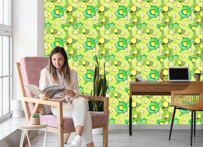 Wallpaper Kiwi Fruit. Green. Kitchen