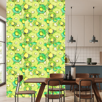 Wallpaper Kiwi Fruit. Green. Kitchen