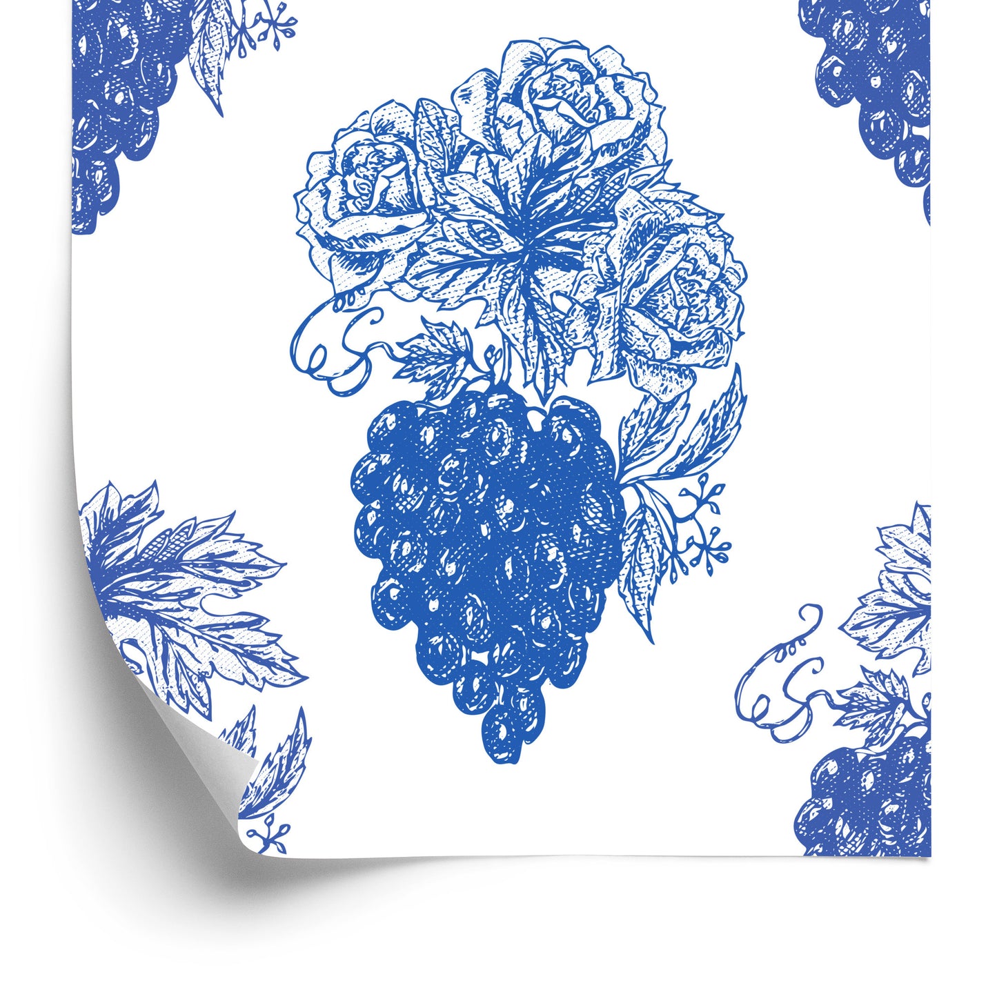 Wallpaper Roses With Grapes Vintage