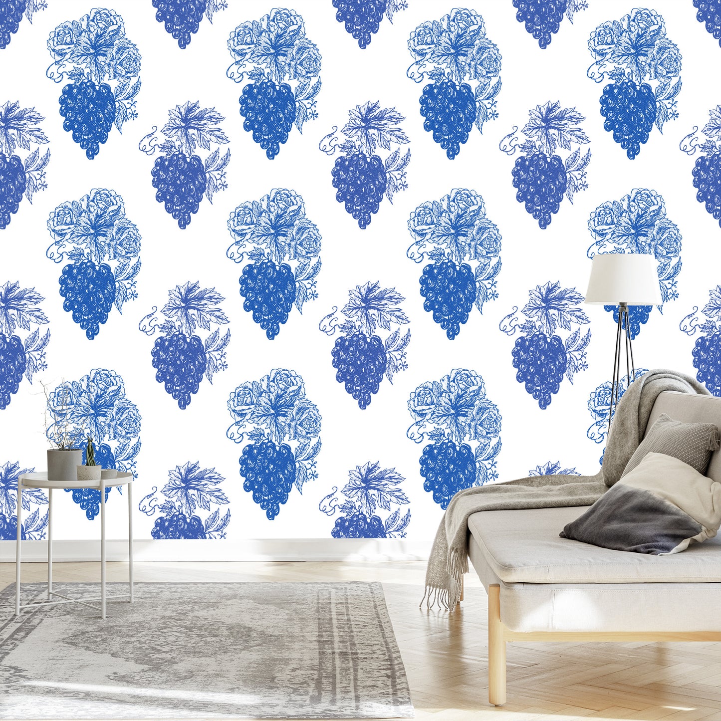Wallpaper Roses With Grapes Vintage