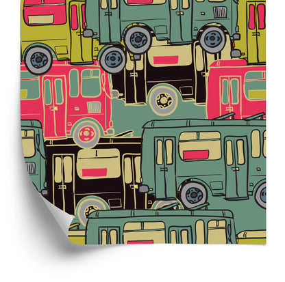 Wallpaper For Children - Colorful Buses
