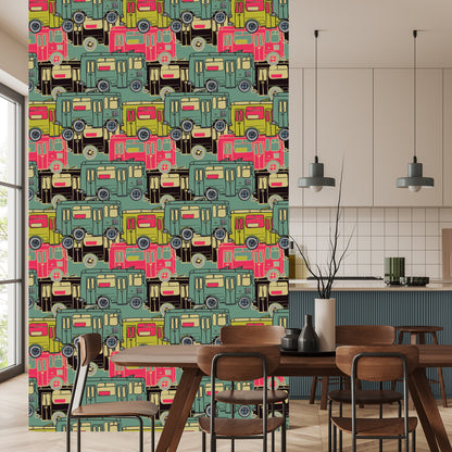 Wallpaper For Children - Colorful Buses