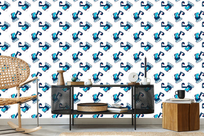 Wallpaper Machines. Excavators. Animals. Children's Room