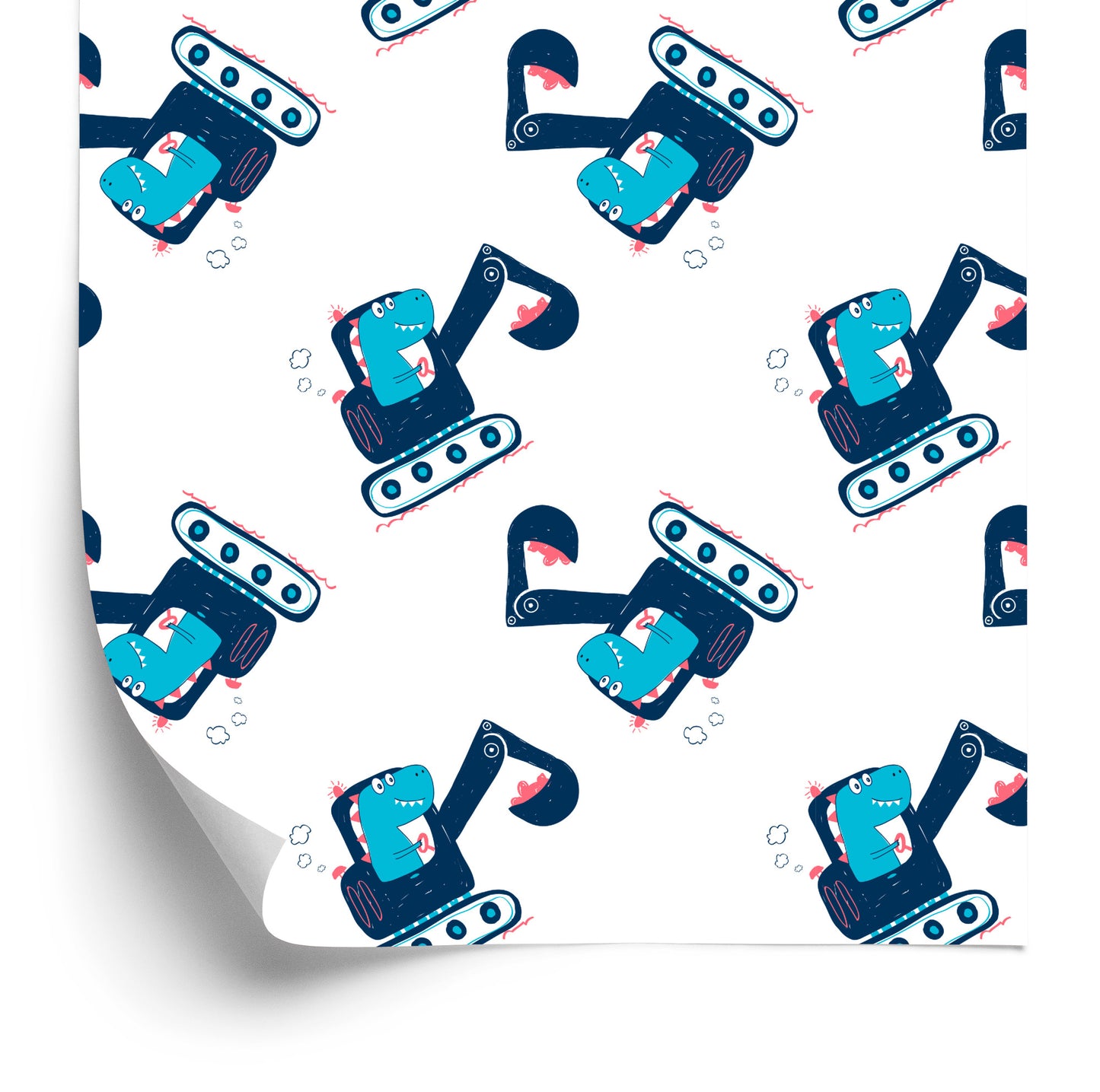 Wallpaper Machines. Excavators. Animals. Children's Room