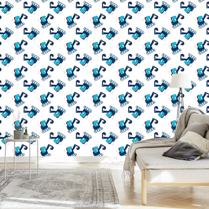 Wallpaper Machines. Excavators. Animals. Children's Room