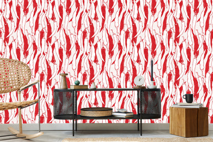 Wallpaper White And Red Chili Peppers