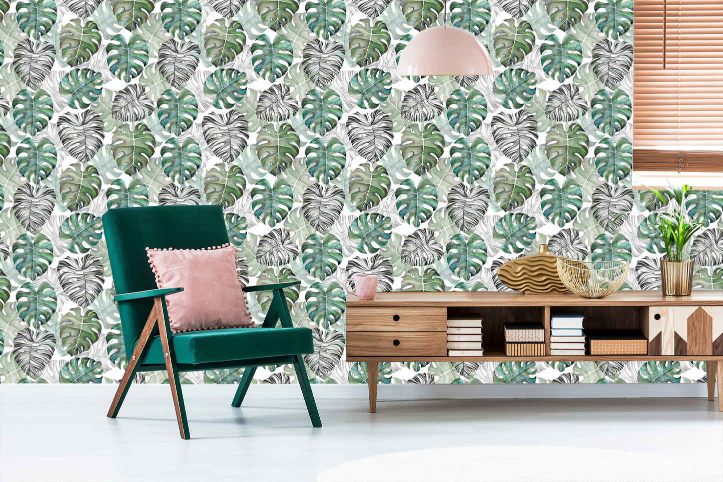 Wallpaper Monstera Leaves
