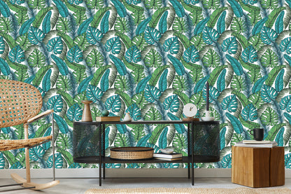 Wallpaper Monstera Jungle Leaves