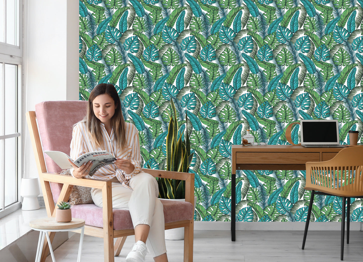 Wallpaper Monstera Jungle Leaves