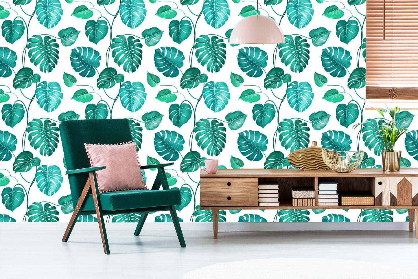 Wallpaper Monstera Natura Leaves