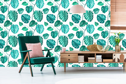 Wallpaper Monstera Natura Leaves