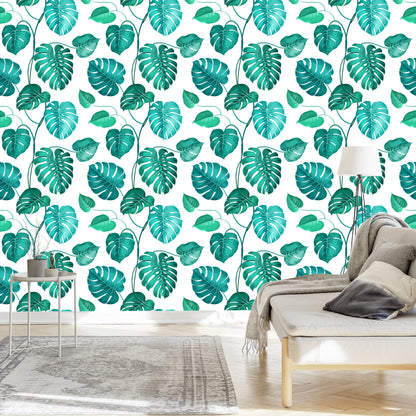 Wallpaper Monstera Natura Leaves
