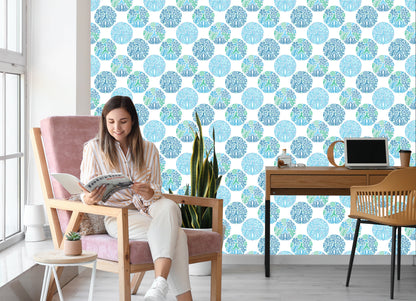 Wallpaper Turquoise Plant Patterns