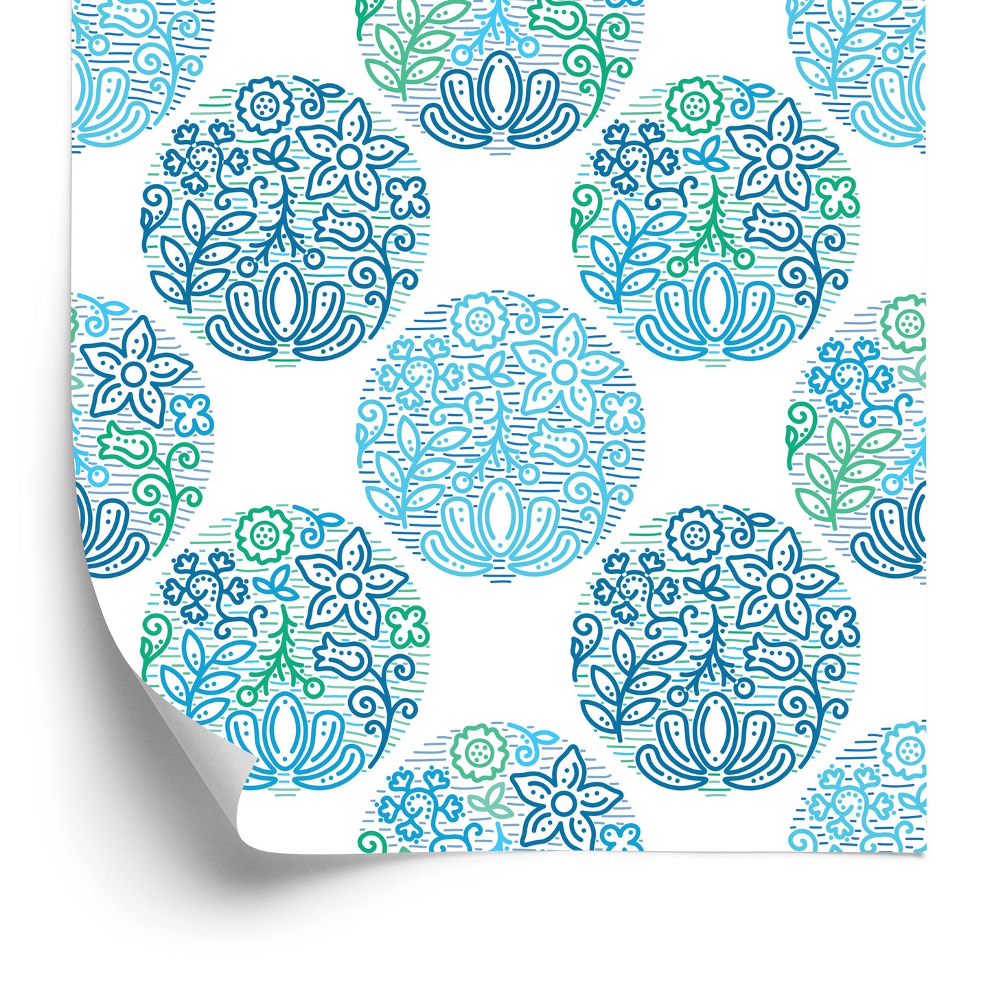 Wallpaper Turquoise Plant Patterns