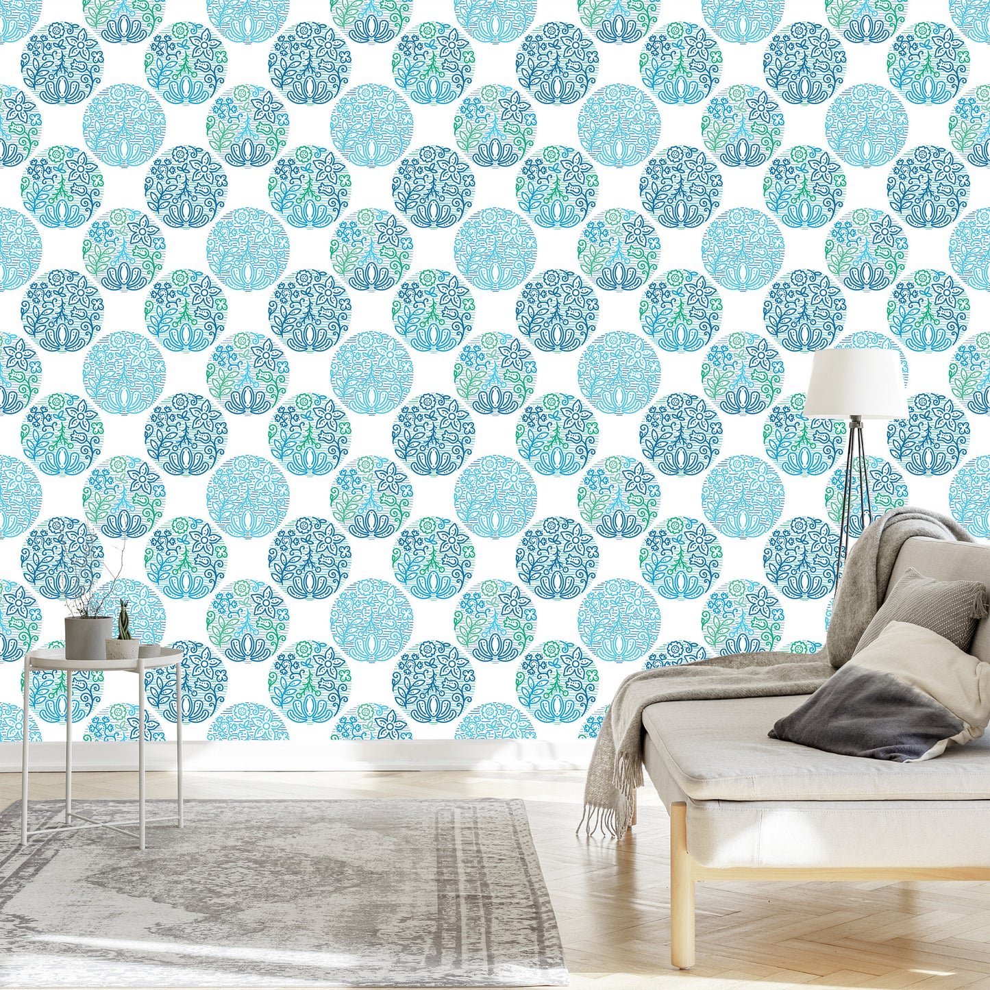 Wallpaper Turquoise Plant Patterns