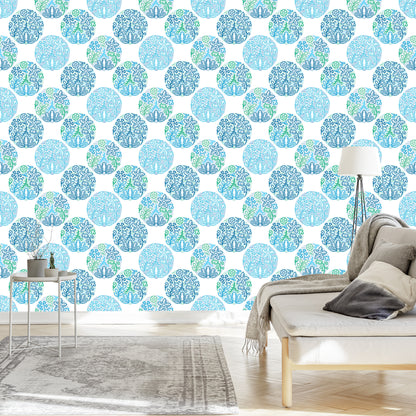 Wallpaper Turquoise Plant Patterns