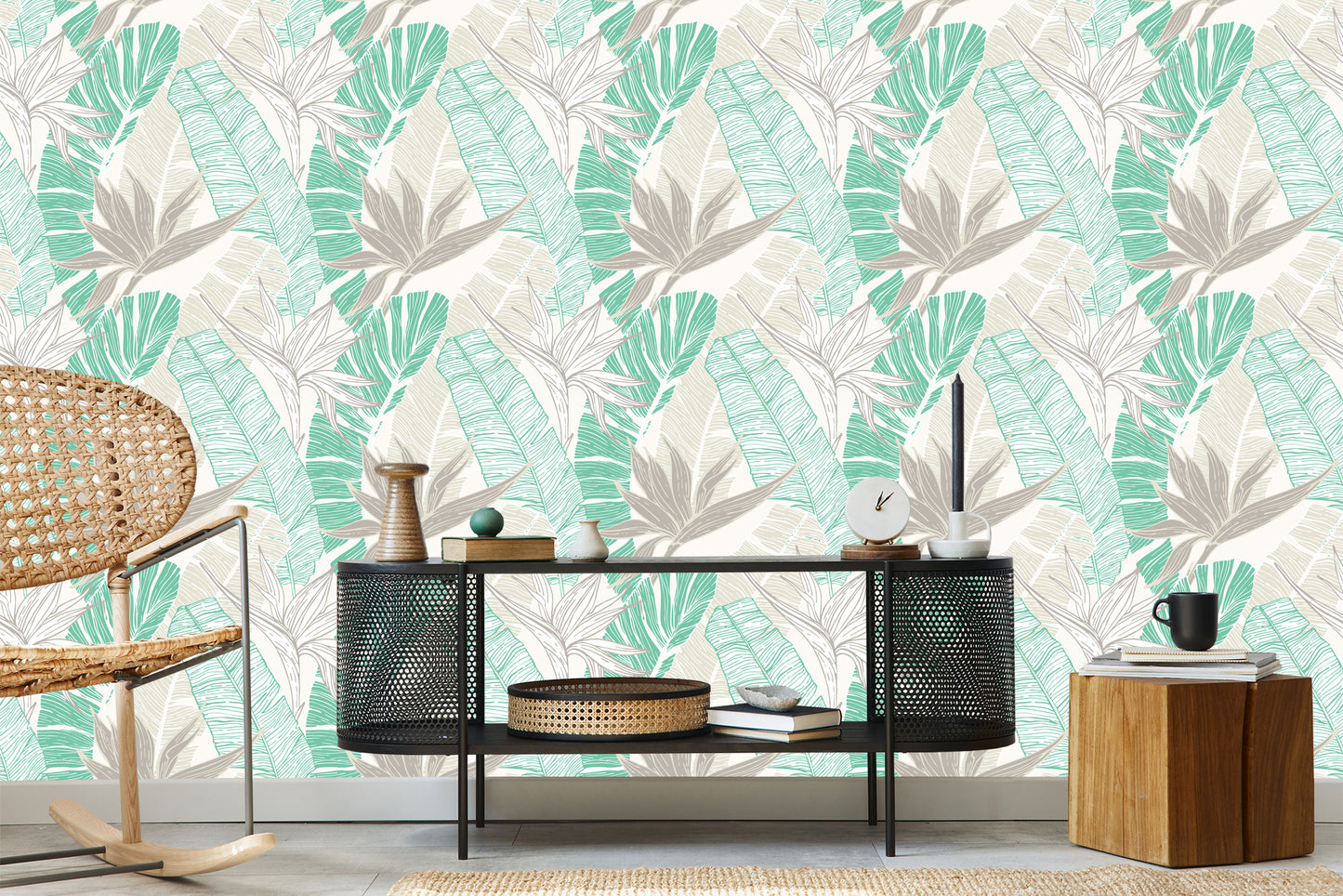 Wallpaper Palm And Banana Leaves
