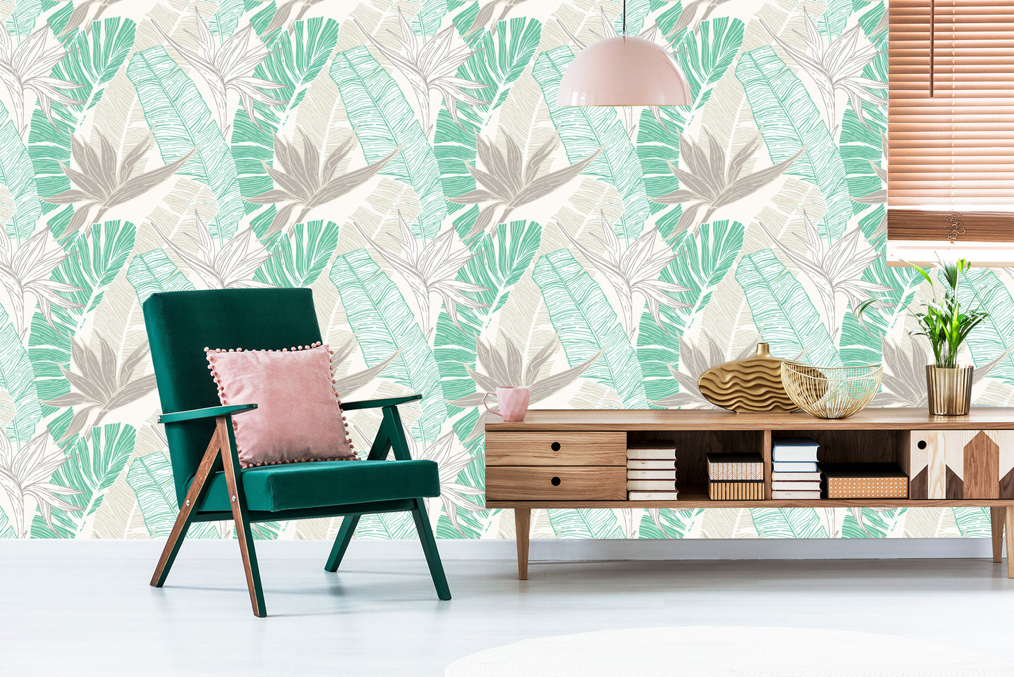Wallpaper Palm And Banana Leaves