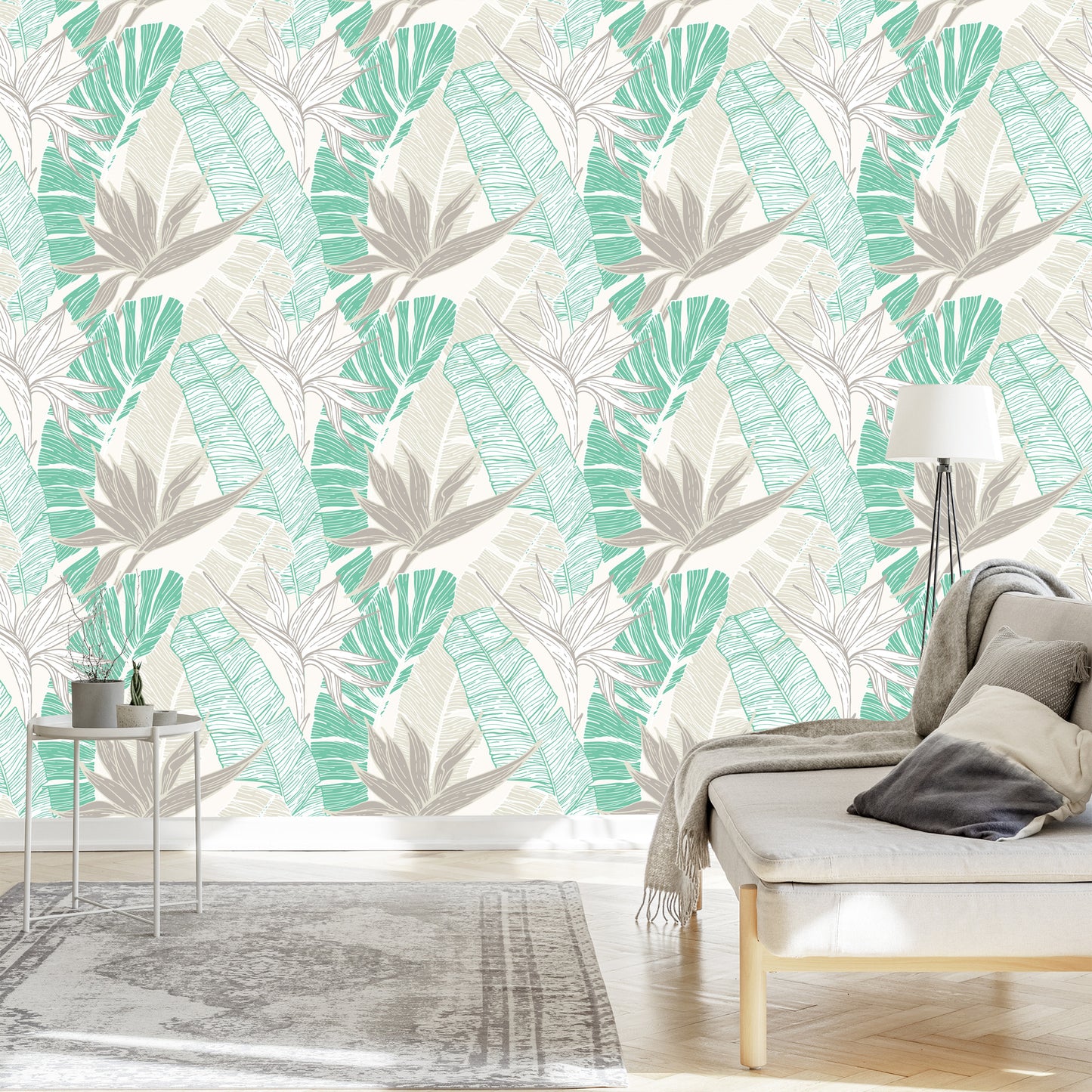 Wallpaper Palm And Banana Leaves