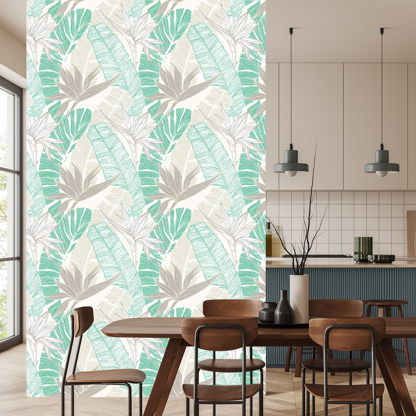 Wallpaper Palm And Banana Leaves