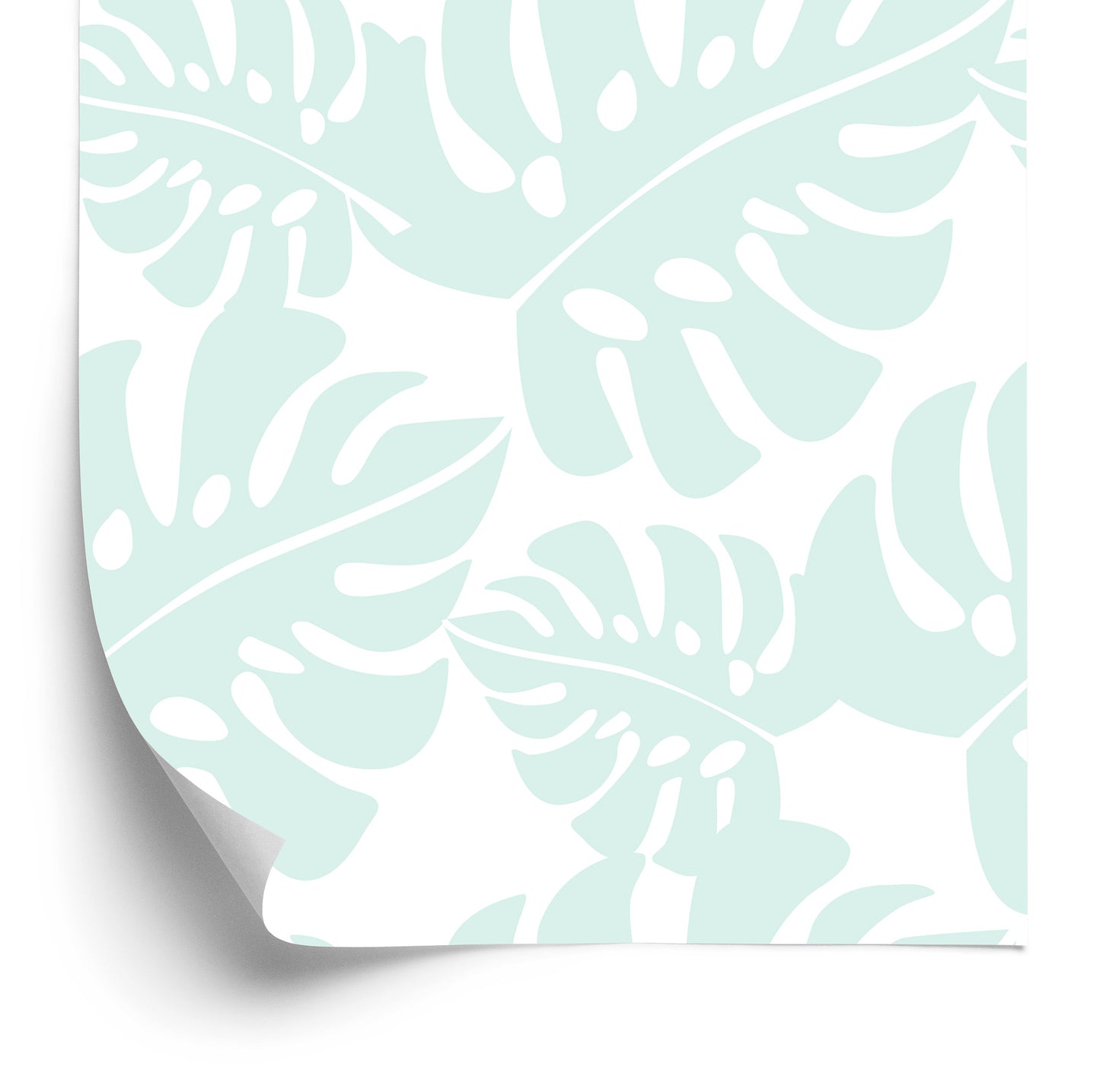Wallpaper Tropical Leaves In Pastel Green