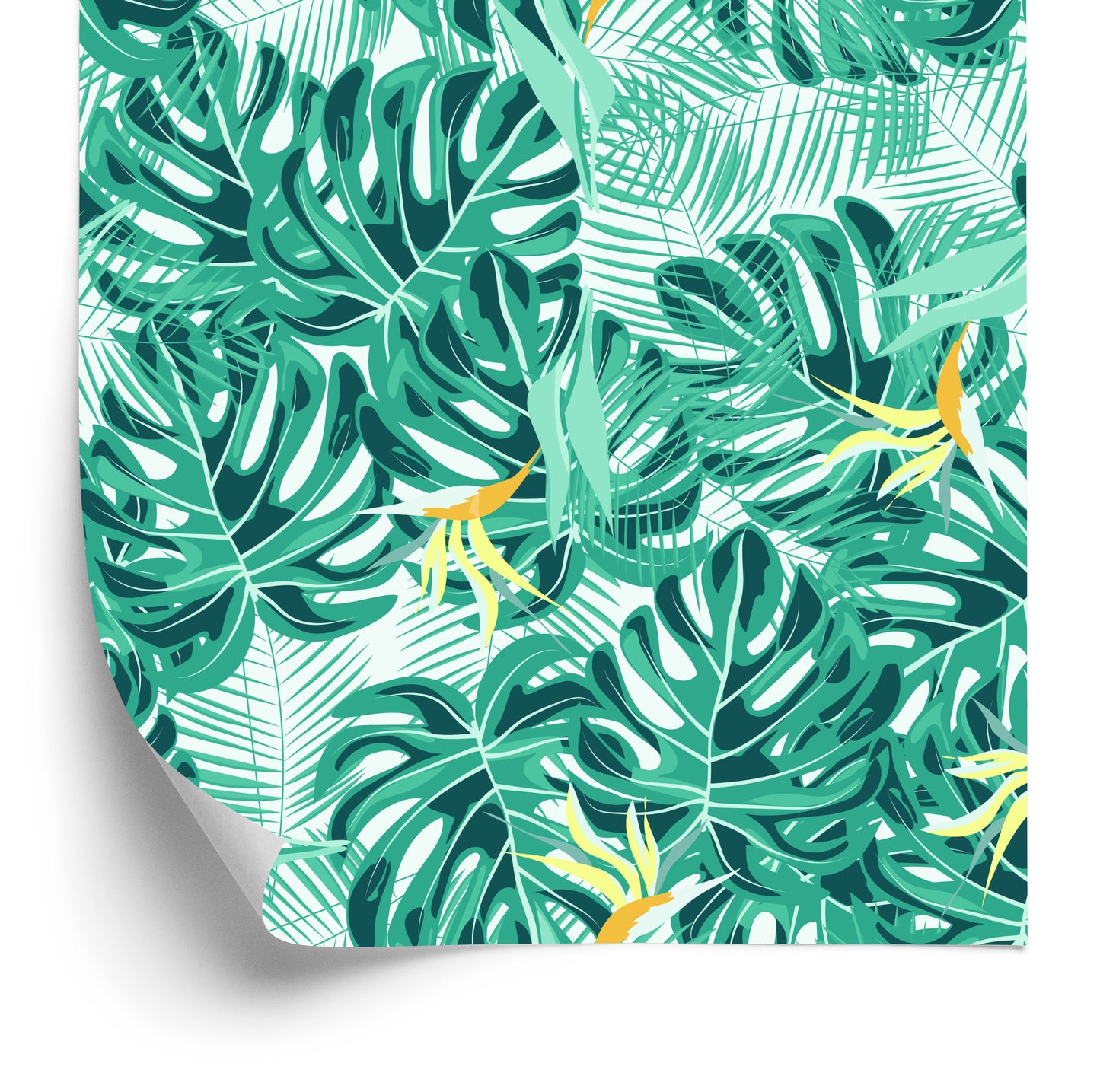 Wallpaper Leaves And Delicate Flowers