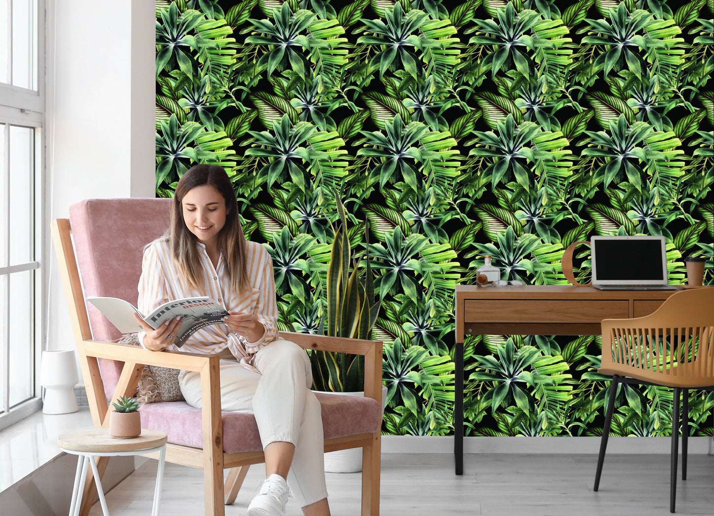Wallpaper Tropical Banana Leaves