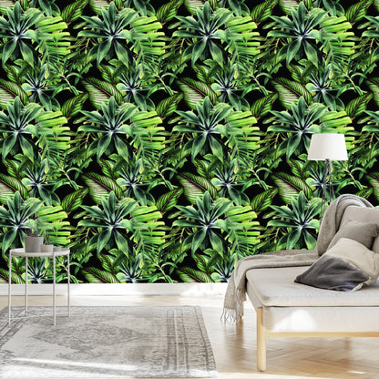 Wallpaper Tropical Banana Leaves