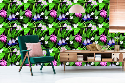 Wallpaper Exotic Palm Leaves