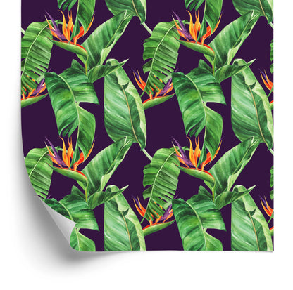 Wallpaper Green Leaves With Flowers