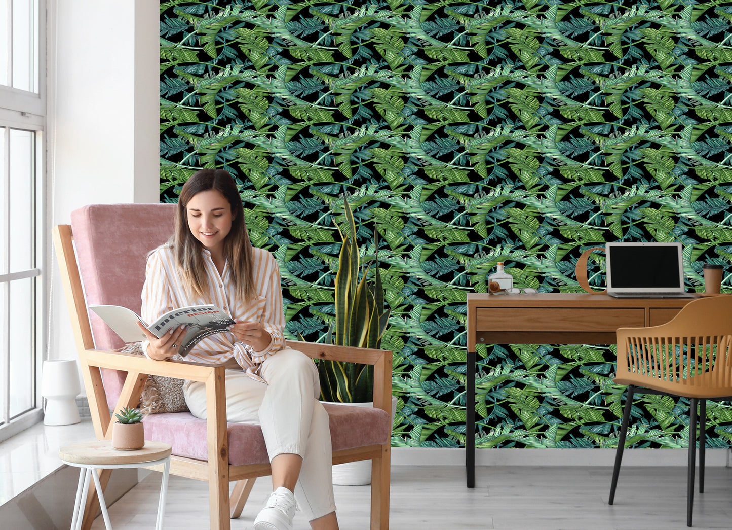 Wallpaper Tropical Palm Leaves