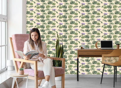 Wallpaper Monstera Leaves