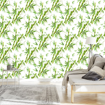 Wallpaper Bamboo Branches With Leaves