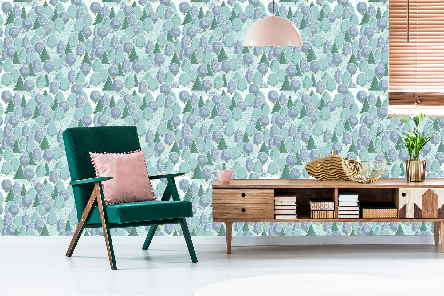 Wallpaper Colorful Forest With Bushes