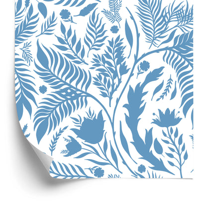 Wallpaper Blue Theme With Leaves