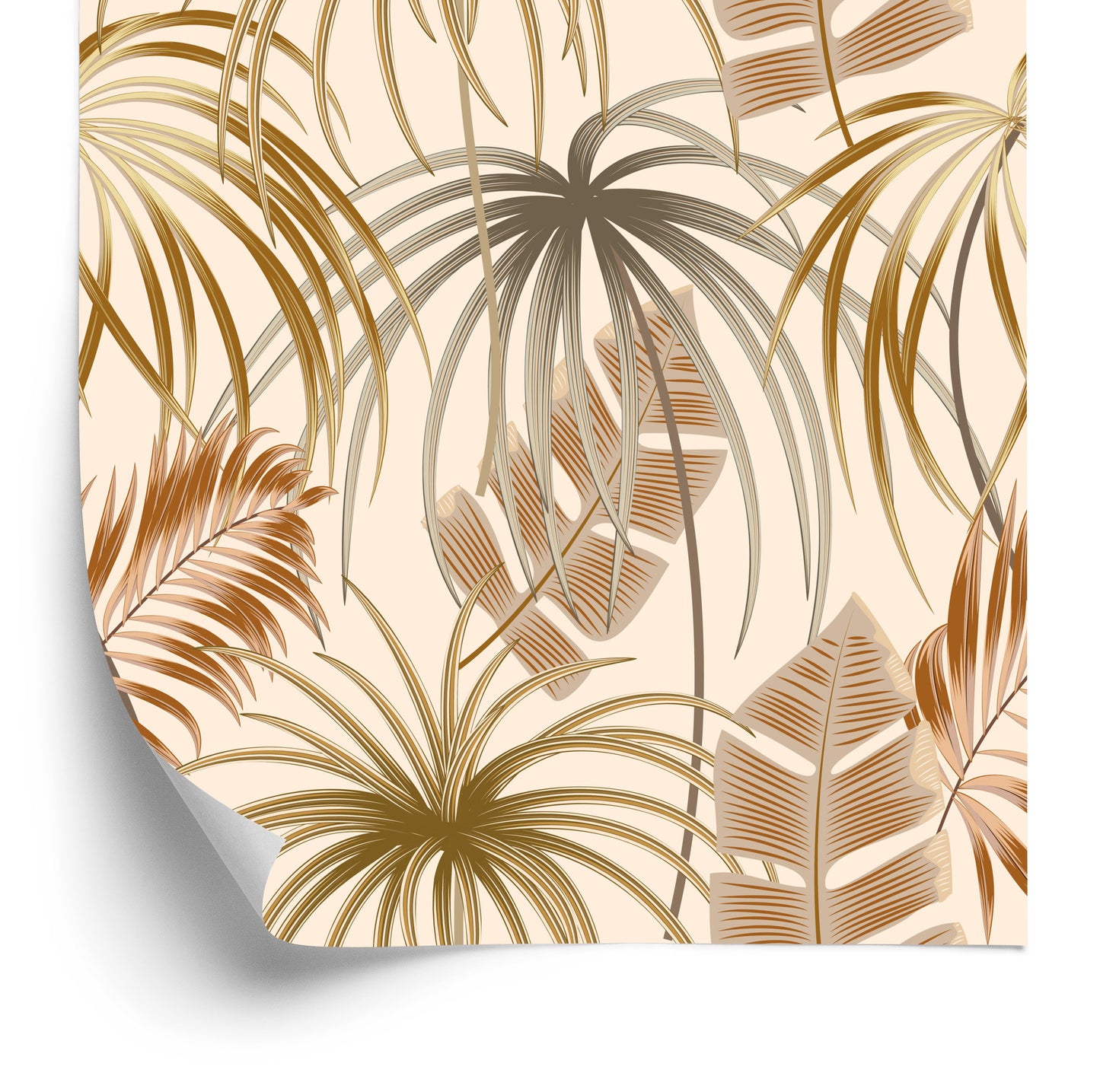 Wallpaper Leaves In Boho Style
