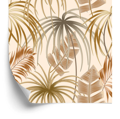Wallpaper Leaves In Boho Style