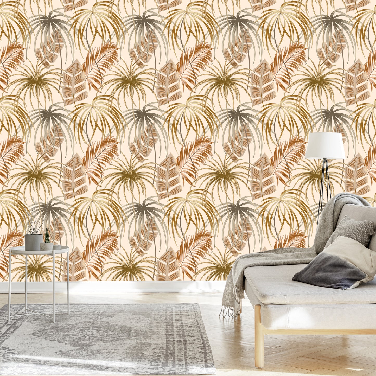 Wallpaper Leaves In Boho Style