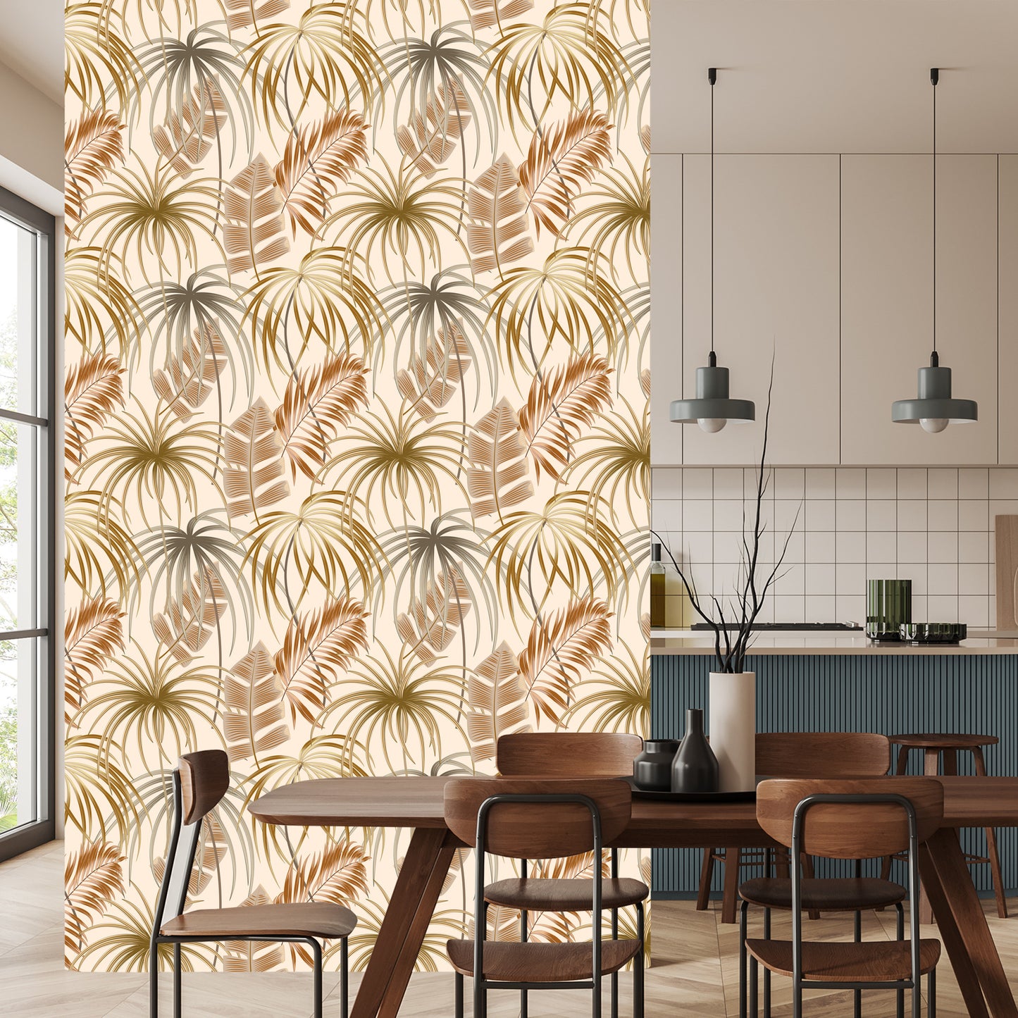 Wallpaper Leaves In Boho Style