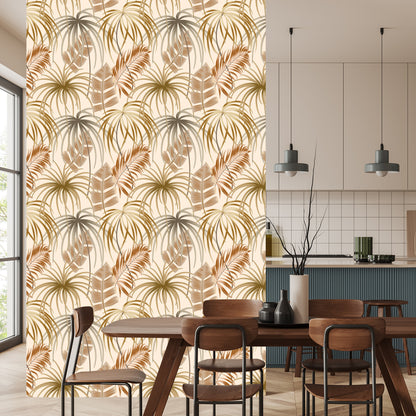 Wallpaper Leaves In Boho Style